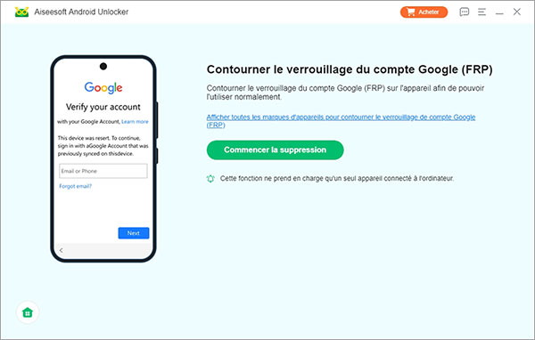 Commencer Contourner le verrouillage de compte Google (FRP)