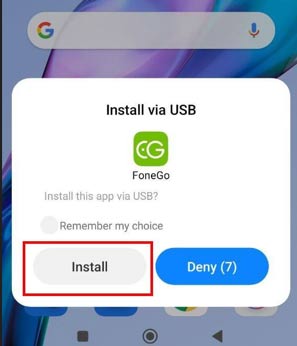 Autoriser l’installation de l’application FoneGo