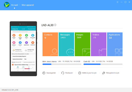 Sauvegarder des photos Huawei par Hisuite