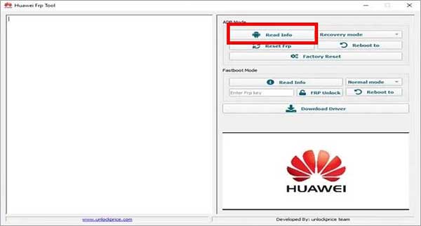 Vérifier la connexion de l'appareil sur Huawei FRP Tool