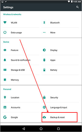 Sauvegarder et réinitialiser sur une tablette Lenovo