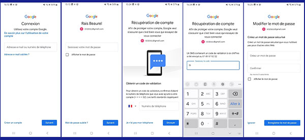 Réinitialiser le mot de passe Gmail avec le numéro du téléphone