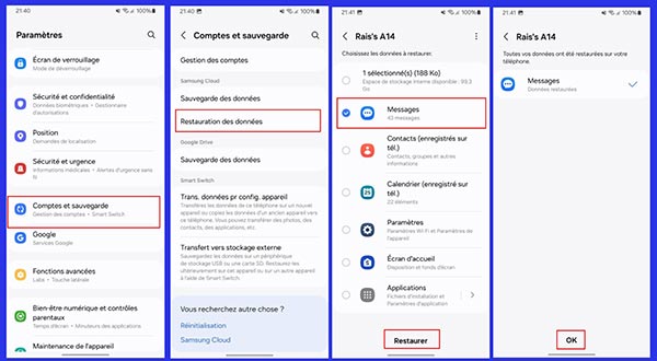 Récupérer des SMS Samsung supprimés avec Samsung Cloud