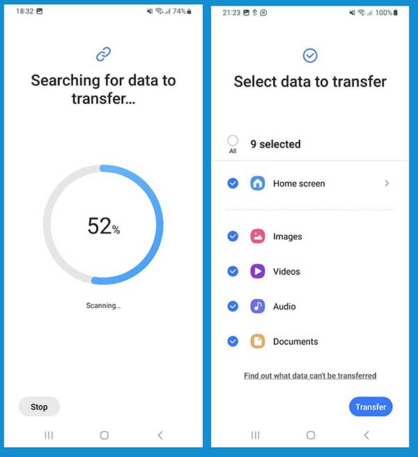 Transférer les données Samsung