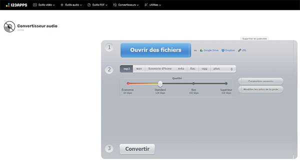 123APPS Convertisseur Audio en Ligne