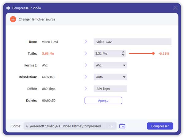 L'interface Convertir Vidéo