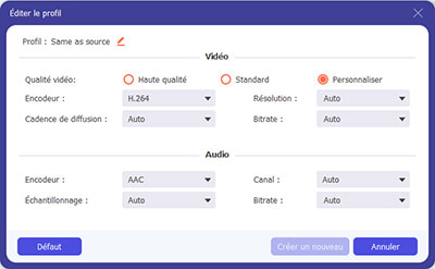 Adjuster la qualité vidéo