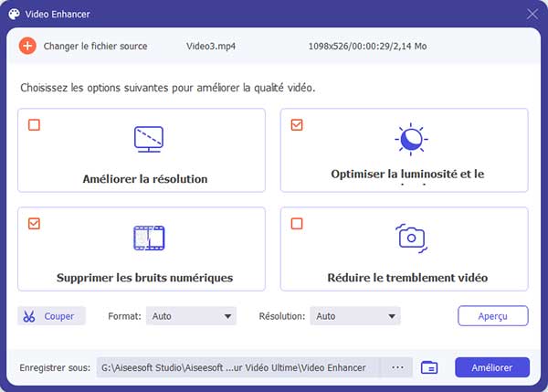 Choisir les options d'optimisation