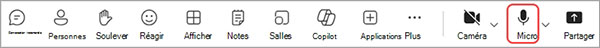 Réglages de l'enregistrement du microphone sur Microsoft Teams