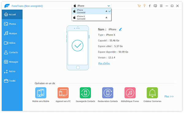 Connecter les deux iPhones à l'ordinateur