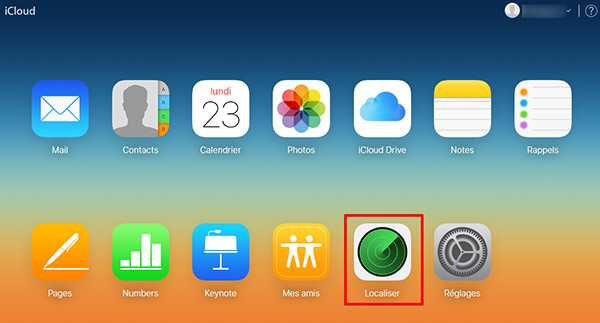 Localiser sur iCloud