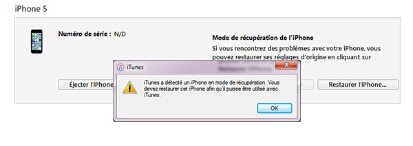 iPhone entre en mode de récupération