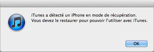 Mode de restauration sur iTunes