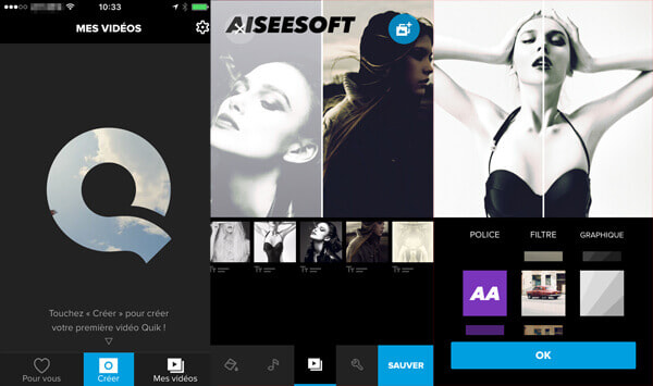 L'application de montage vidéo iPhone gratuite Quik