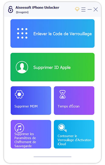 Enlever le code de verrouillage d'écran sur Aiseesoft iPhone Unlocker