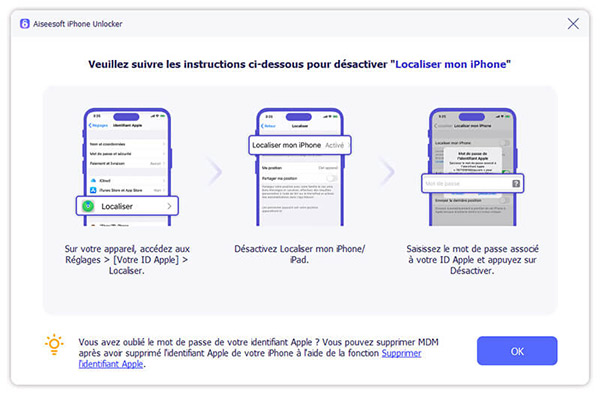 Désactiver Localiser mon iPhone