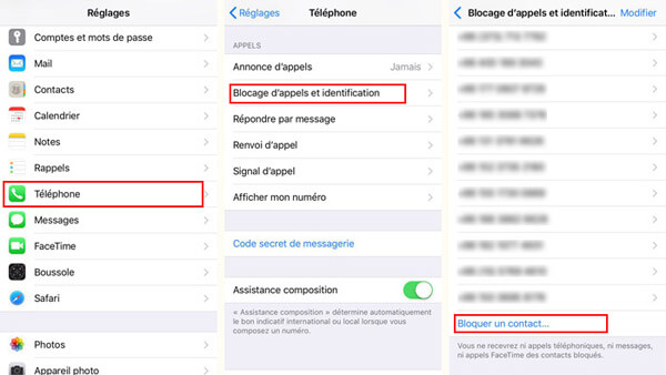 Bloquer un numéro sur iPhone via Réglages