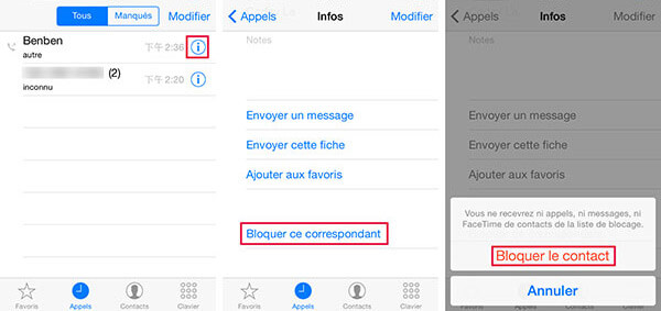 Bloquer un numéro sur iPhone via Téléphone