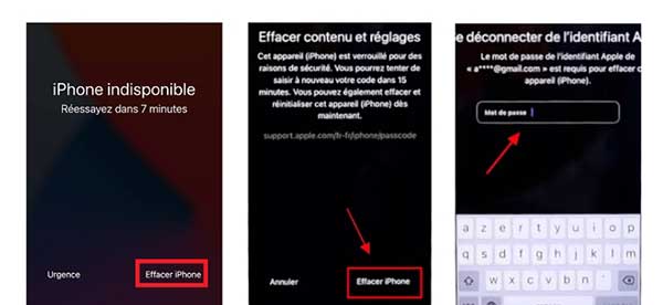 Débloquer un iPhone indisponible par la fonction Effacer iPhone