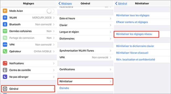 Réinitialiser les paramètres réseau de votre iPhone