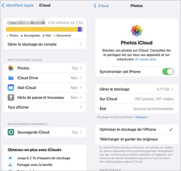 Sauvegarder les photos iPhone sur iCloud