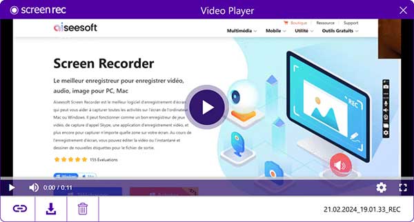 Enregistrer la vidéo avec ScreenRec