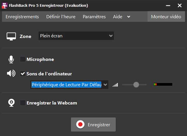 Configurer l'enregistreur de FlashBack 