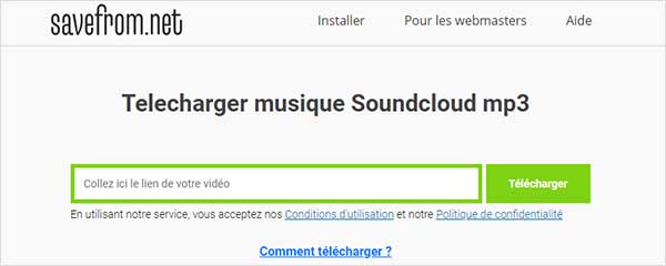 Convertir YouTube en MP4 sur le site Savefrom.net 