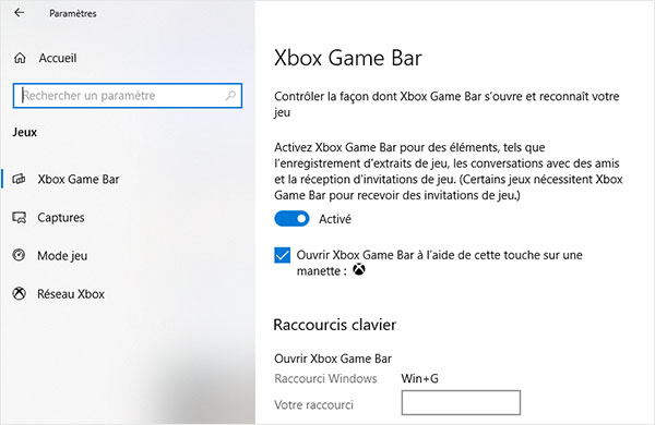 Activer Xbox Game Bar