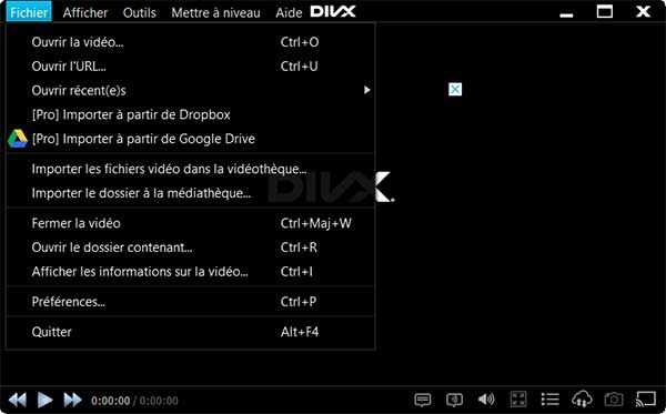 Ouvrir la vidéo avec DIVX Player