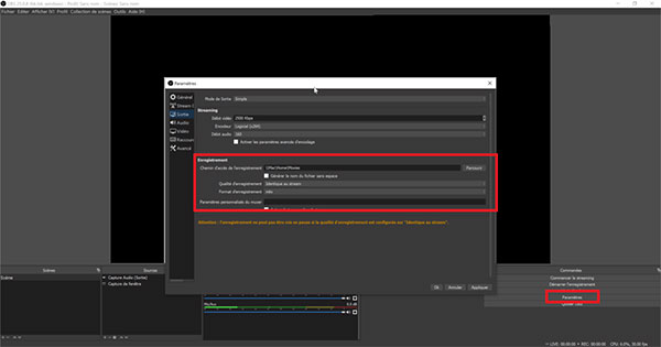 Régler les paramètres d'OBS Studio