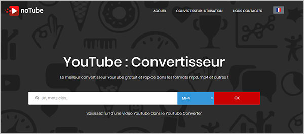 Convertir YouTube en MP4 avec noTube